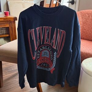 Cleveland Baseball Navy Crewneck